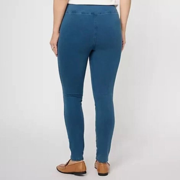 Quacker Factory DreamJeannes Flat Waistband Leggings-Evergreen-Short Med-A623764 - Picture 2 of 2